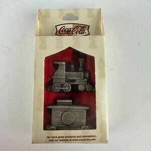 Coca-Cola Pewter Train Set In Original Box Locomotive & Caboose